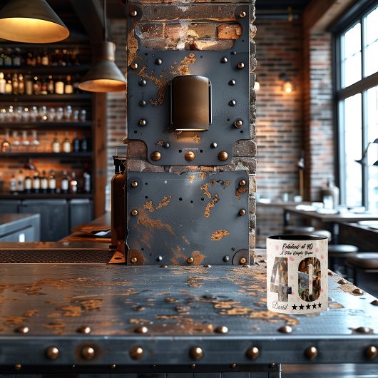 Fabulous bij 40 Fotocollage Mok - Aangepaste naam