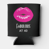 Fabulous bij 40 Hot Pink Lips Glamoureus Blikjeskoeler (Voorkant)