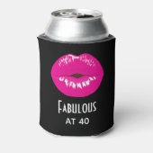 Fabulous bij 40 Hot Pink Lips Glamoureus Blikjeskoeler (Blikje Achterkant)