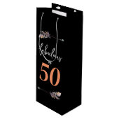 Fabulous bij 50 50th Birthday Party Bohemian Arrow Wijn Cadeautas (Voorkant Gekanteld)