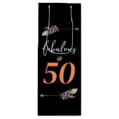 Fabulous bij 50 50th Birthday Party Bohemian Arrow Wijn Cadeautas (Voorkant)