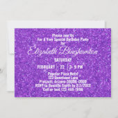 Fabulous bij 55 Girly Verjaardag Paarse Glitter Pa Kaart (Achterkant)