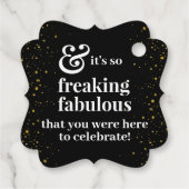 Fabulous Birthday Black White Hartelijk dank Bedankjes Labels (Achterkant)