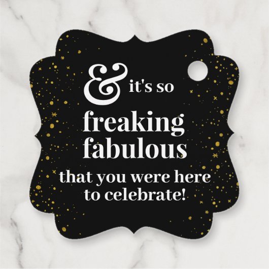 Fabulous Birthday Black White Hartelijk dank Bedankjes Labels (Achterkant)