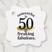 Fabulous Birthday Black White Hartelijk dank Bedankjes Labels (Voorkant)