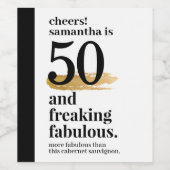 Fabulous Birthday Custom Age Funny Wijn Etiket (Enkel label)