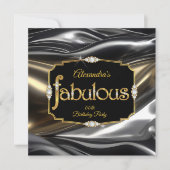 Fabulous Birthday Diamonds Gold Black Silver Kaart (Voorkant)