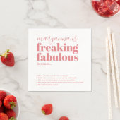 Fabulous Birthday Facts Pink Personalized Napkins Servet (Insitu)