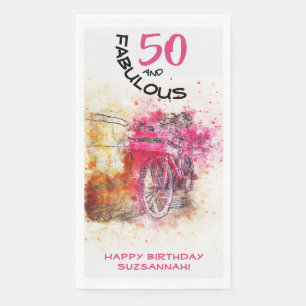 Fabulous Birthday fiets per jaar Sjabloon Servet
