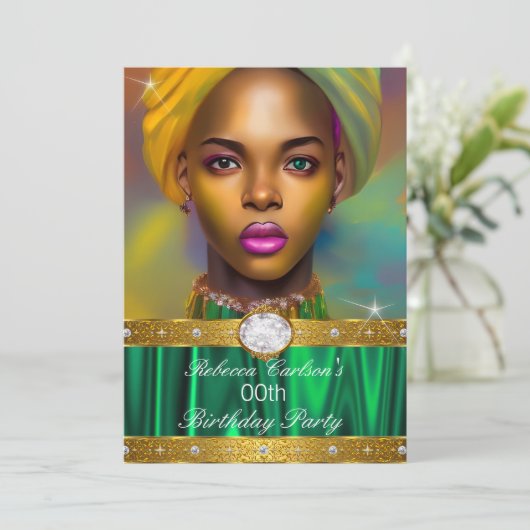 Fabulous Birthday Foto Emerald Diamonds Kaart (Staand voorkant)