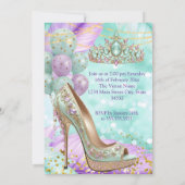 Fabulous birthday Lilac Teal Tiara Gold Heel Kaart (Achterkant)