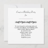 Fabulous Birthday Party Rozen Red Black White Kaart (Achterkant)