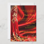 Fabulous Birthday Red Gold Heels Champagne Kaart (Achterkant)