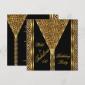 Fabulous Birthday Zipper Gold Wild Leopard Kaart (Voorkant / Achterkant)
