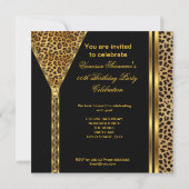 Fabulous Birthday Zipper Gold Wild Leopard Kaart (Achterkant)