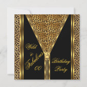 Fabulous Birthday Zipper Gold Wild Leopard Kaart (Voorkant)
