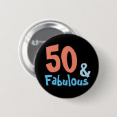 Fabulous Black Birthday Party Ronde Button 5,7 Cm (Voorkant /achterkant)
