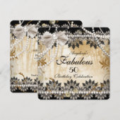 Fabulous Black Cream Beige Lace Asian Florence Par Kaart (Voorkant / Achterkant)