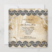 Fabulous  Black Cream Beige Lace Floral Kaart (Achterkant)