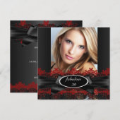 Fabulous Black Red Lace Foto van Birthday Party 2 Kaart (Voorkant / Achterkant)