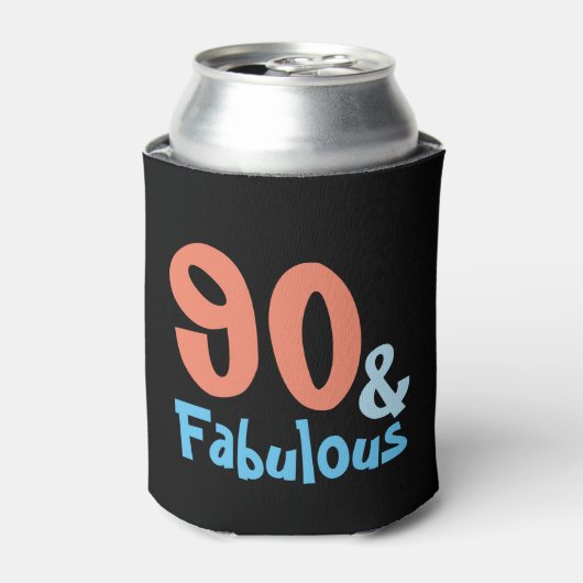 Fabulous Black Retro Birthday Blikjeskoeler (Blikje Voorkant)