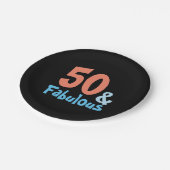 Fabulous Black Retro Birthday Party Papieren Bordje (Gekanteld)