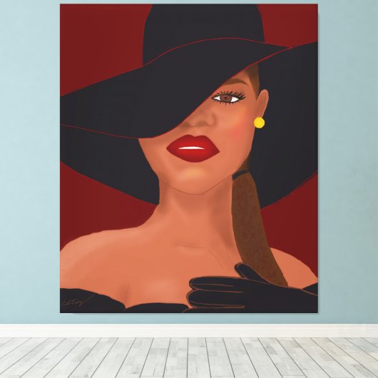 Fabulous Black Woman Canvas Afdruk (Insitu (Houten vloer))