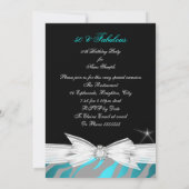 Fabulous Blauwgroen Black Grey Zebra 50th Birthday Kaart (Achterkant)