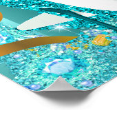 Fabulous Blauwgroen Blue Glitter High Heels Champa Poster (Hoek)