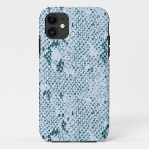 Fabulous Blue en White Snakeskin iPhone 11 Hoesje