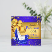 Fabulous Blue High Heels Gold Party 2 Kaart (Staand voorkant)