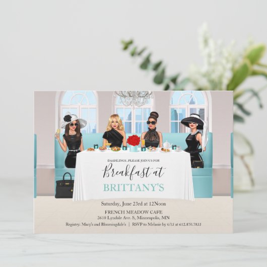 Fabulous bruids kleine zwarte jurk tafel kaart (Staand voorkant)