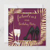 Fabulous Burgundy Gold Palms zebra Champagne Kaart (Voorkant)