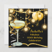 Fabulous Champagne Gold Celebration Party Kaart (Voorkant)