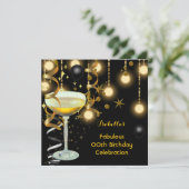 Fabulous Champagne Gold Lithday Party Kaart (Staand voorkant)