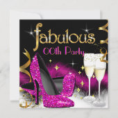 Fabulous Champagne Party Glitter Pink High Hiel Kaart (Voorkant)
