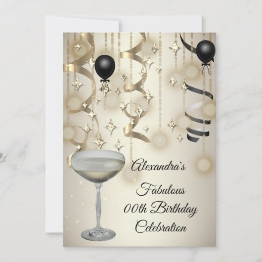 Fabulous Champagne Sepia Lights Save The Date (Voorkant)