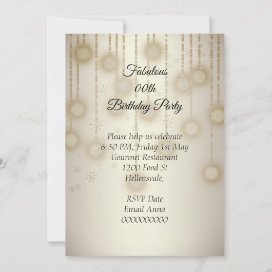 Fabulous Champagne Sepia Lights Save The Date (Achterkant)