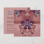 Fabulous Chandelier Fractal Mauve Wedding Kaart (Voorkant / Achterkant)