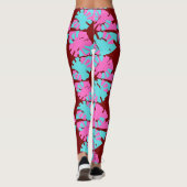 Fabulous Deep Red Phase Shift Pattern Leggings (Achterkant)