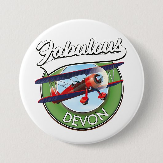 Fabulous Devon-reispatch. Ronde Button 7,6 Cm (Voorkant)