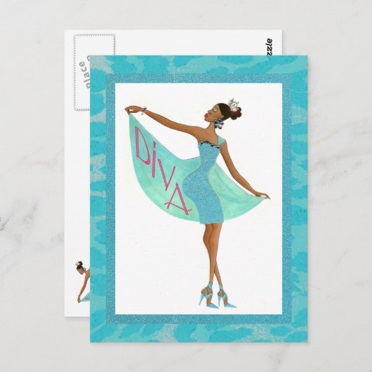 Fabulous Diva Briefkaart (Voorkant / Achterkant)
