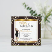 Fabulous Diva deco Lady Gold Black 50th Birthday Kaart (Staand voorkant)
