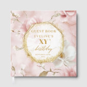 Fabulous Dusty Pink Ivory Gold Birthday Guest Book Gastenboek (Voorkant)