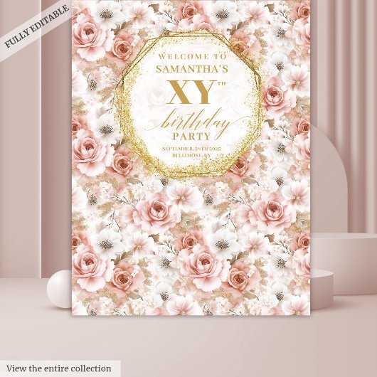 Fabulous Dusty Pink Ivory Gold Photo Booth Wandkleed