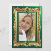 Fabulous Elegant Birthday Photo Emerald Green Gold Kaart (Achterkant)