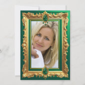 Fabulous Elegant Birthday Photo Emerald Green Gold Kaart (Achterkant)