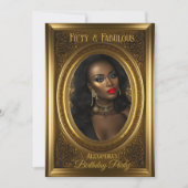 Fabulous Elegant Foto Birthday Old Gold Kaart (Voorkant)