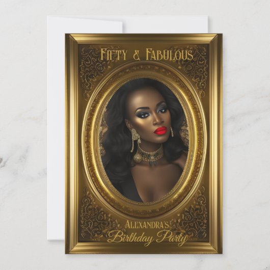 Fabulous Elegant Foto Birthday Old Gold Kaart (Voorkant)