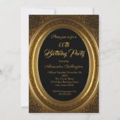 Fabulous Elegant Foto Birthday Old Gold Kaart (Achterkant)